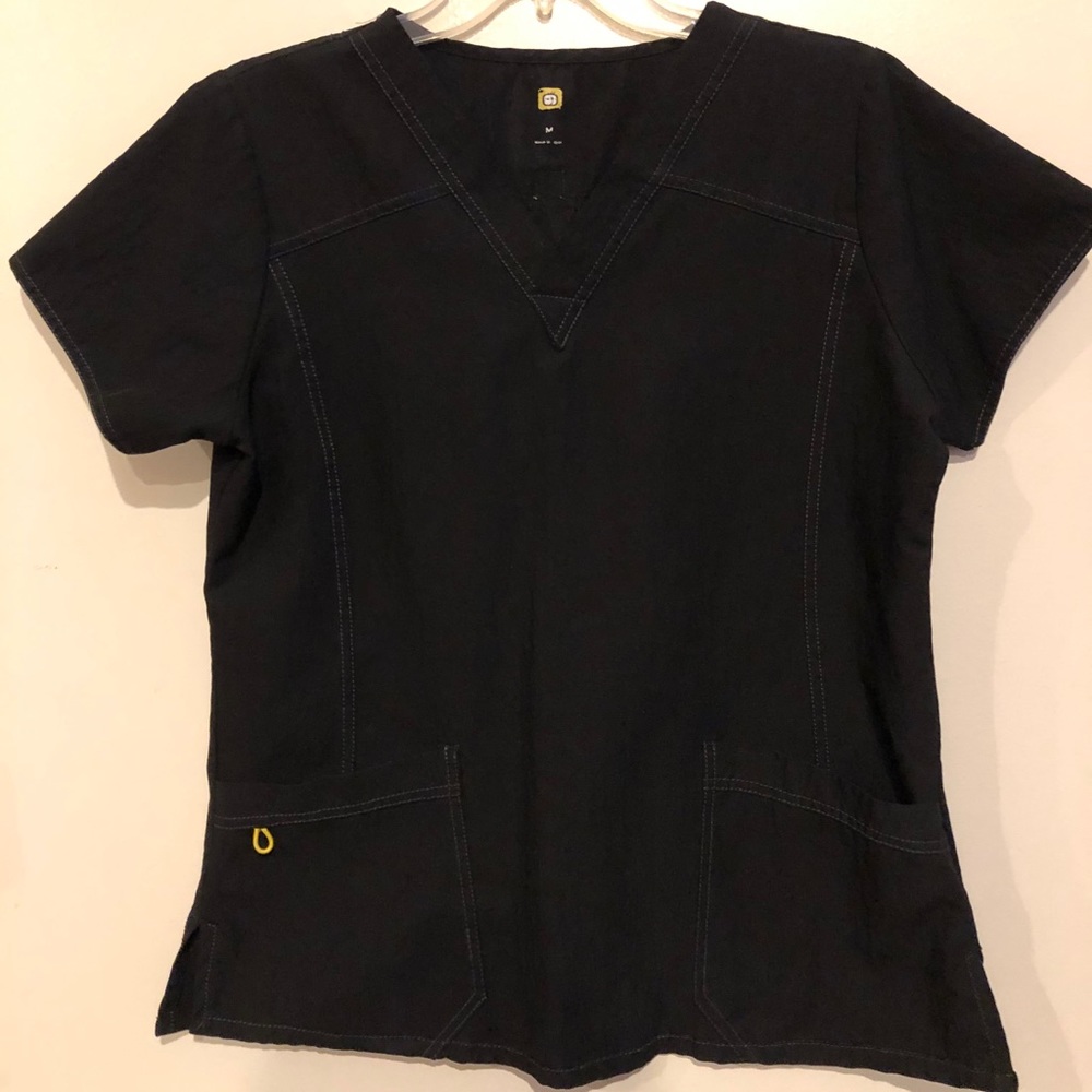 WonderWink Scrub Top Black Size Medium